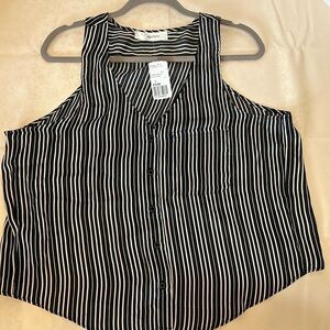 Forgiveness Woven Black/Cream Blouse/Top  Size L